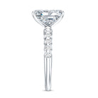Rosec Jewels-IGI Certified 3 Carat Emerald Cut Lab Grown Diamond Engagement Ring with Side Stones