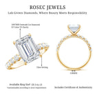 Rosec Jewels-IGI Certified 3 Carat Emerald Cut Lab Grown Diamond Engagement Ring with Side Stones