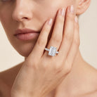 Lab Grown Diamond 4 Carat Emerald Cut Engagement Ring IGI Certified Lab - ( E-VS1 ) - Rosec Jewels