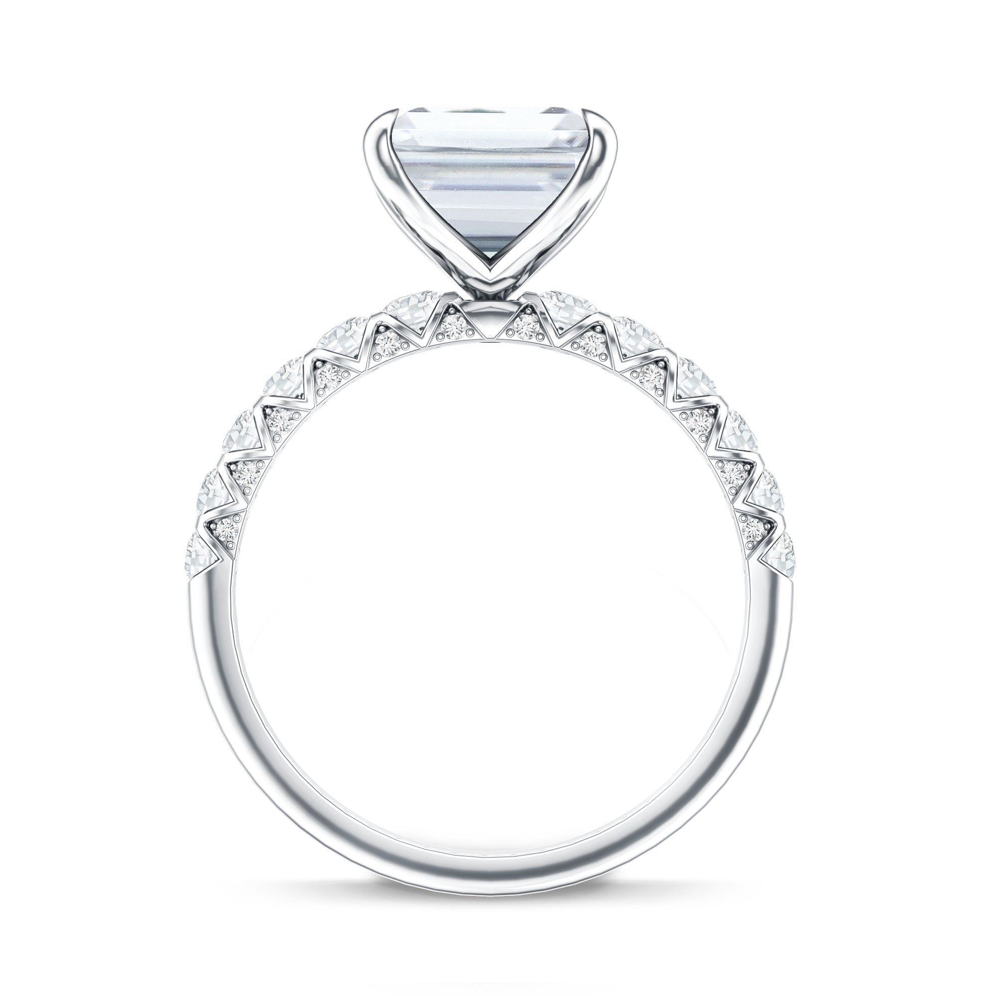 Rosec Jewels-Lab Grown Diamond 4 Carat Emerald Cut Engagement Ring IGI Certified