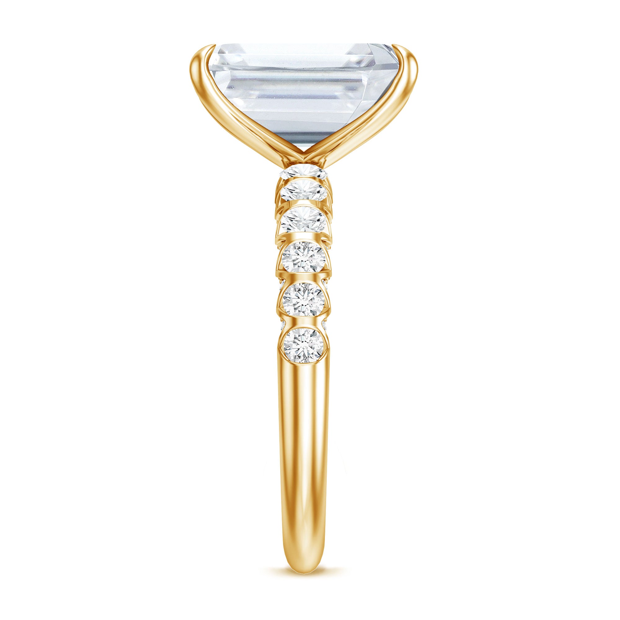 Rosec Jewels-Lab Grown Diamond 4 Carat Emerald Cut Engagement Ring IGI Certified