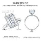 Huge 5 Carat Lab Grown Diamond Emerald Cut Engagement Ring IGI Certificate Lab - ( E-VS1 ) - Rosec Jewels