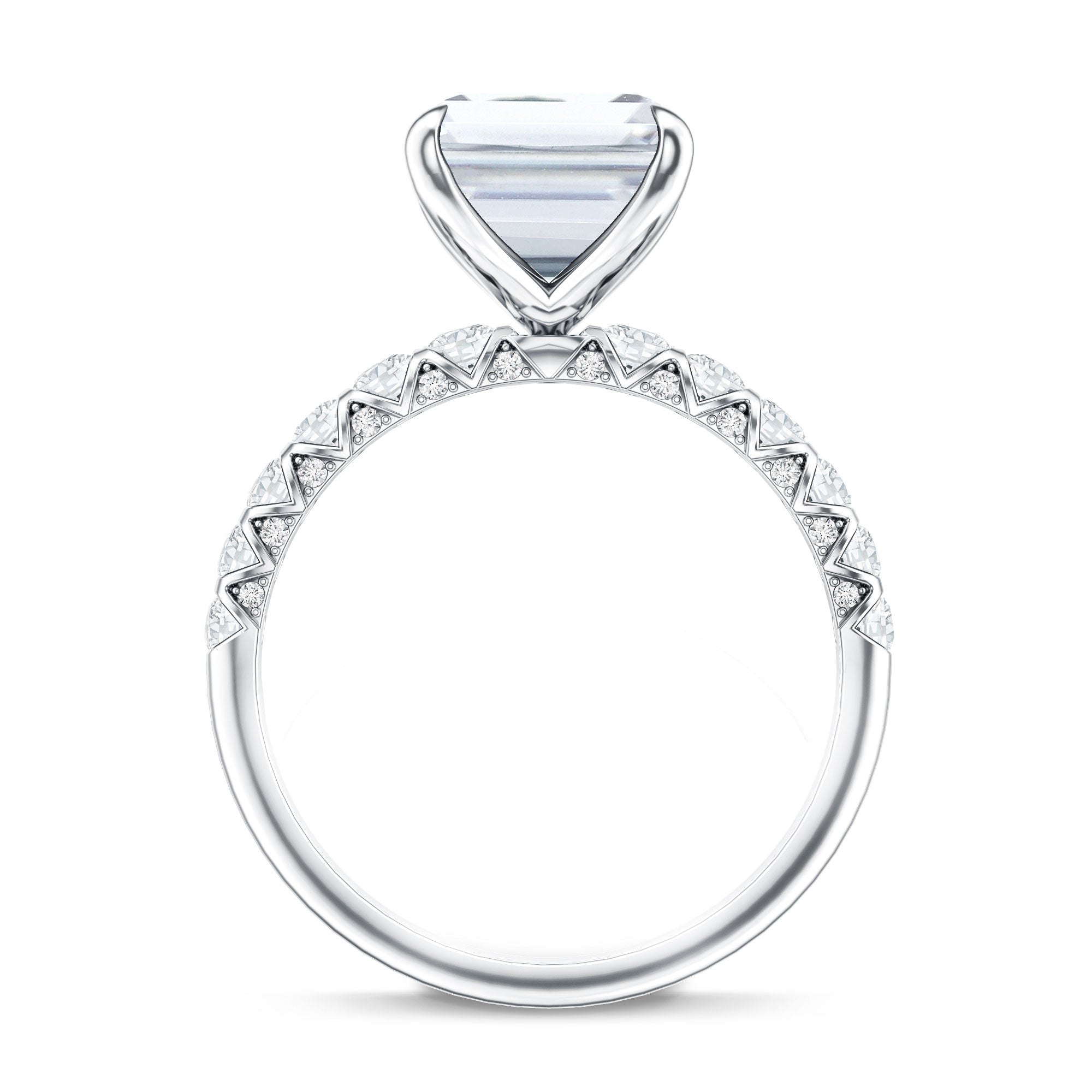 Huge 5 Carat Lab Grown Diamond Emerald Cut Engagement Ring IGI Certificate Lab - ( E-VS1 ) - Rosec Jewels