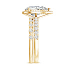 Rosec Jewels-2 Carat Lab Grown Diamond Teardrop Wedding Ring Set with IGI Certificate