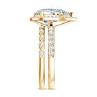 IGI Certified 3 Carat Lab Grown Diamond Teardrop Wedding Ring Set with Halo Lab - ( E-VS1 ) - Rosec Jewels