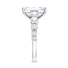 Emerald Cut 4 Carat Lab Grown Diamond Side Stone Engagement Ring with IGI Certificate Lab - ( E-VS1 ) - Rosec Jewels