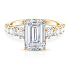 Emerald Cut 4 Carat Lab Grown Diamond Side Stone Engagement Ring with IGI Certificate Lab - ( E-VS1 ) - Rosec Jewels