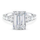 IGI Certified 5 Carat Big Lab Grown Diamond Emerald Cut Engagement Ring with Side Stones Lab - ( E-VS1 ) - Rosec Jewels