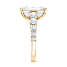 IGI Certified 5 Carat Big Lab Grown Diamond Emerald Cut Engagement Ring with Side Stones Lab - ( E-VS1 ) - Rosec Jewels