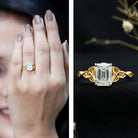 Rosec Jewels-2 Carat Emerald Cut Lab Grown Diamond Celtic Engagement Ring with IGI Certificate
