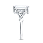 IGI Certified 4 Carat Emerald Cut Lab Grown Diamond Engagement Ring with Celtic Knot Lab - ( E-VS1 ) - Rosec Jewels