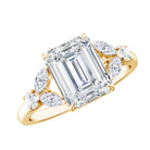 Rosec Jewels-IGI Certified Emerald Cut Lab Grown Diamond Split Shank Engagement Ring 2 Carat