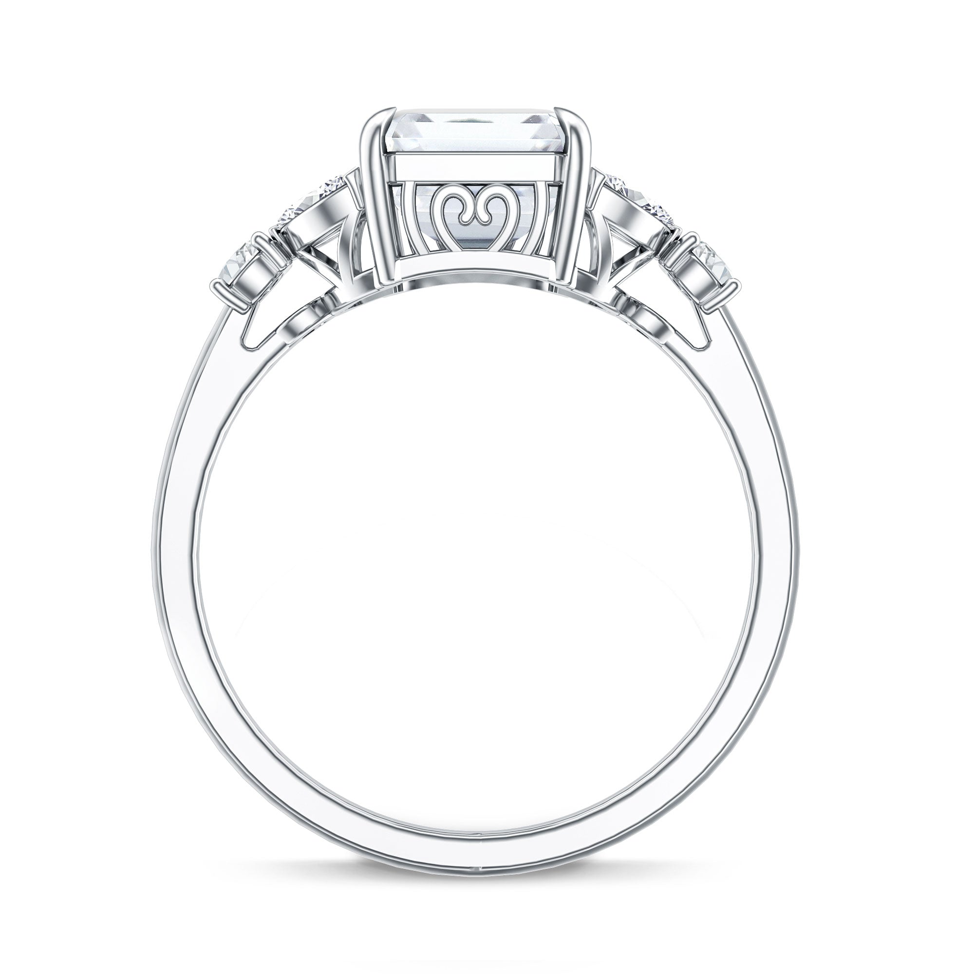 IGI Certified Lab Grown Diamond Emerald Cut Engagement Ring 3 Carat Lab - ( E-VS1 ) - Rosec Jewels