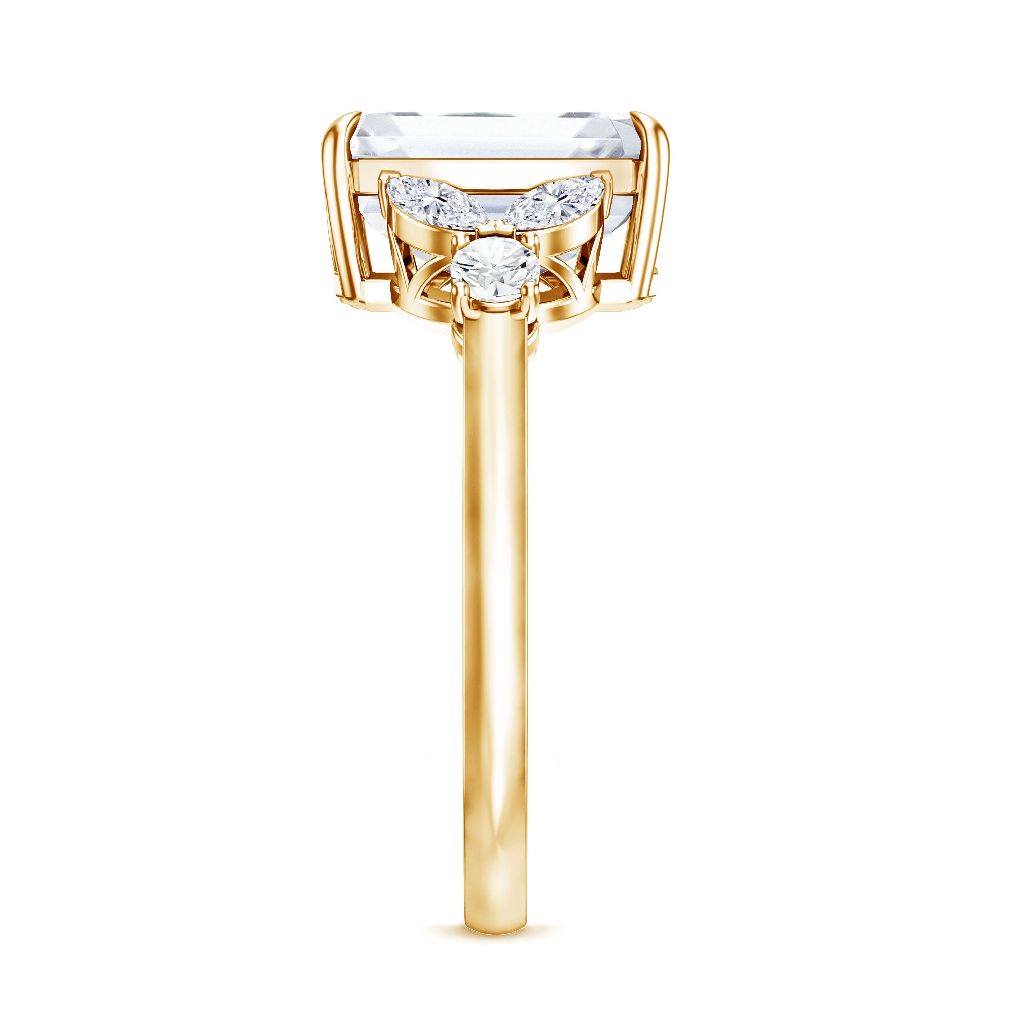 IGI Certified Lab Grown Diamond Emerald Cut Engagement Ring 3 Carat Lab - ( E-VS1 ) - Rosec Jewels