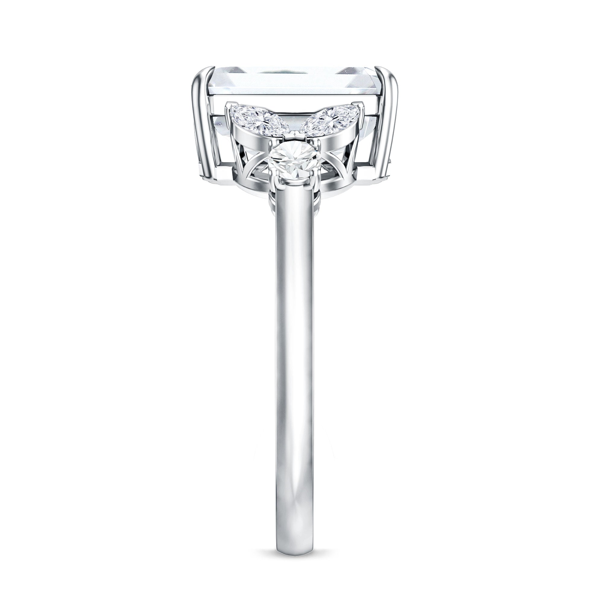 IGI Certified Emerald Cut Lab Grown Diamond Statement Engagement Ring 5 Carat Lab - ( E-VS1 ) - Rosec Jewels