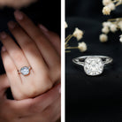 Rosec Jewels-3 Carat Solitaire Cushion Cut Lab Grown Diamond Bezel Engagement Ring with IGI Certificate