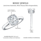 Bezel Set 2 Carat Lab Grown Diamond Cushion Engagement Ring IGI Certified Lab - ( E-VS1 ) - Rosec Jewels