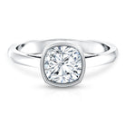 Bezel Set 2 Carat Lab Grown Diamond Cushion Engagement Ring IGI Certified Lab - ( E-VS1 ) - Rosec Jewels