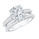 Rosec Jewels-IGI Certified Cushion Cut 3 Carat Lab Grown Diamond Bridal Ring Set for Women