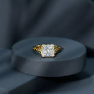 Rosec Jewels-IGI Certified 3 Carat Lab Grown Diamond Princess Cut Engagement Ring with Celtic Knot
