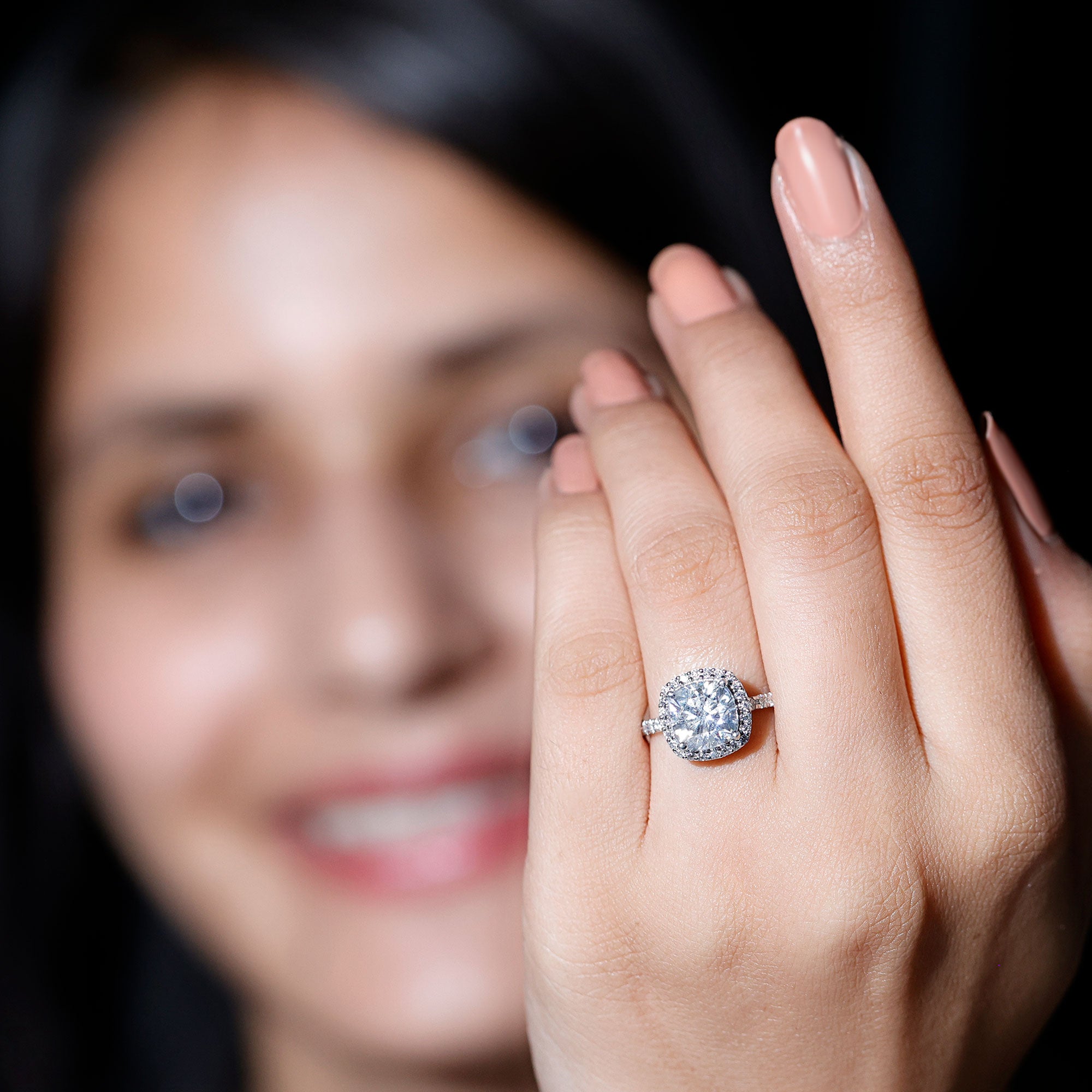 Rosec Jewels-3 Carat Lab Grown Diamond Halo Engagement Ring with IGI Certificate