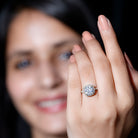 Rosec Jewels-3 Carat Lab Grown Diamond Halo Engagement Ring with IGI Certificate