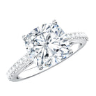 IGI Certified 4 Carat Lab Grown Cushion Diamond Engagement Ring with Hidden Halo Lab - ( E-VS1 ) - Rosec Jewels