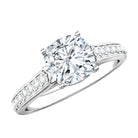 Cushion Cut 2 Carat Lab Grown Diamond Side Stone Engagement Ring IGI Certified Lab - ( E-VS1 ) - Rosec Jewels