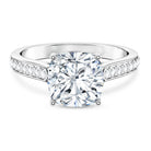 4 Carat Engagement Ring with IGI Certified Cushion Cut Lab Grown Diamond Lab - ( E-VS1 ) - Rosec Jewels