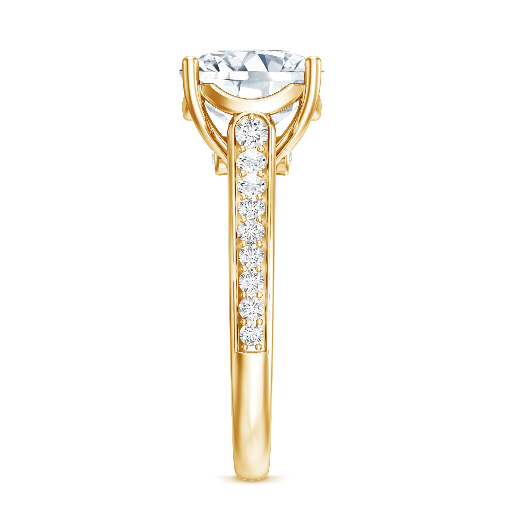 4 Carat Engagement Ring with IGI Certified Cushion Cut Lab Grown Diamond Lab - ( E-VS1 ) - Rosec Jewels