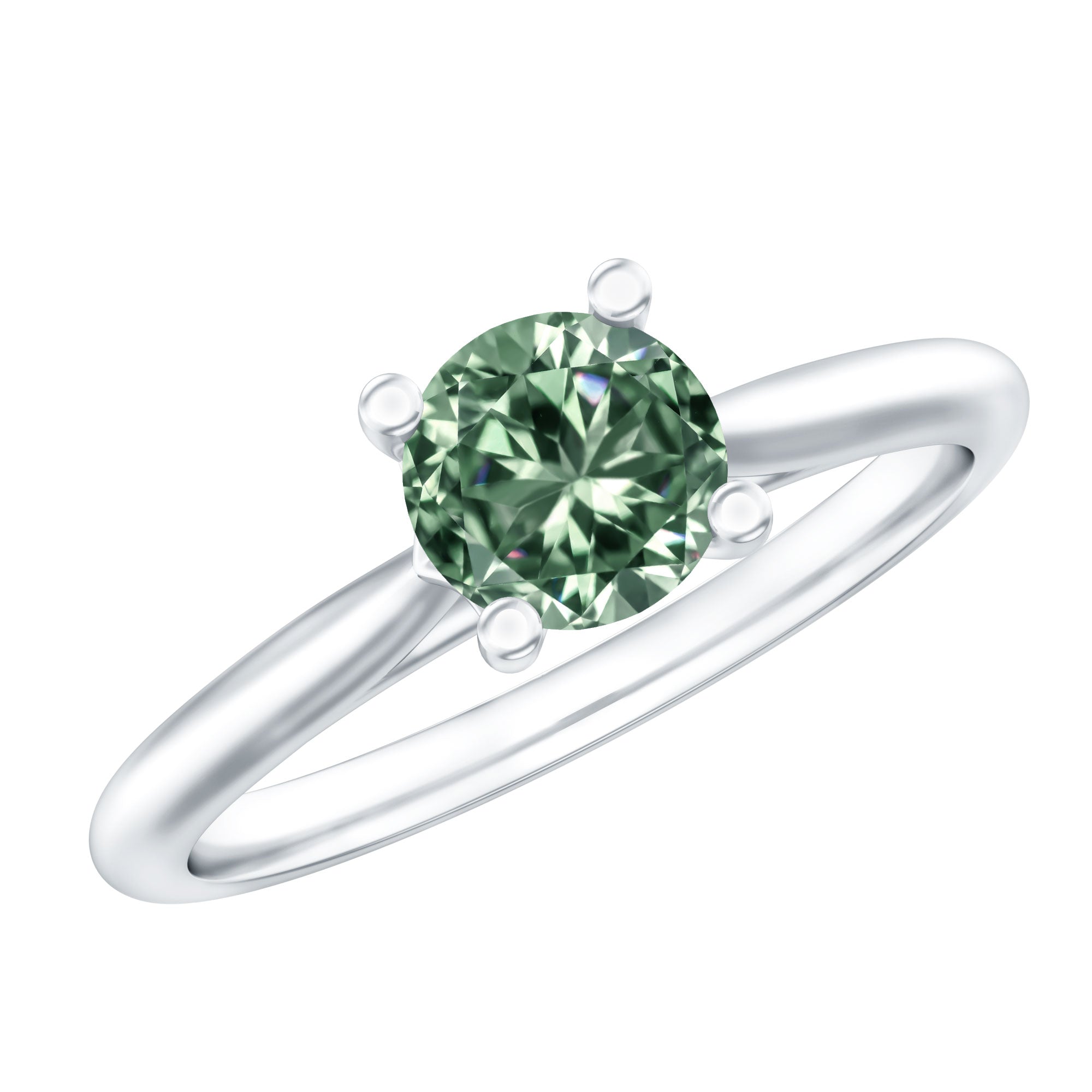 Rosec Jewels-IGI Certified Lab Grown Green Diamond 1 Carat Solitaire Ring for Women