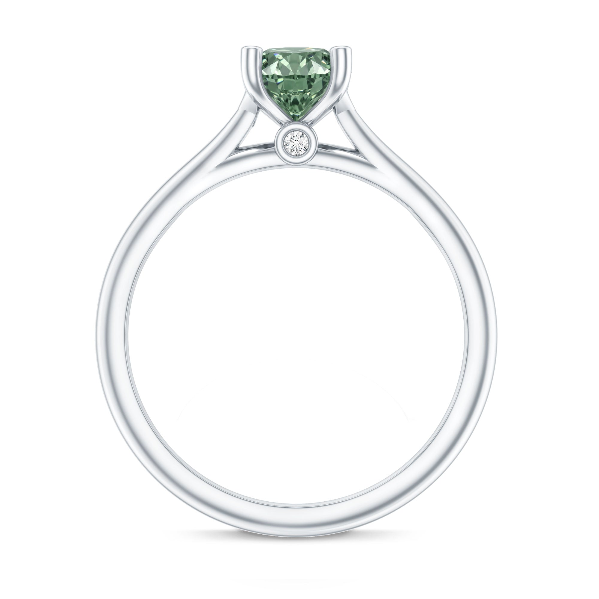 Rosec Jewels-IGI Certified Lab Grown Green Diamond 1 Carat Solitaire Ring for Women