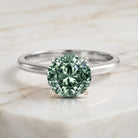 3 Carat Lab Grown Green Diamond Engagement Ring with IGI Certificate Vivid Green - VS1 - Rosec Jewels