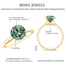 Rosec Jewels-3 Carat Lab Grown Green Diamond Engagement Ring with IGI Certificate