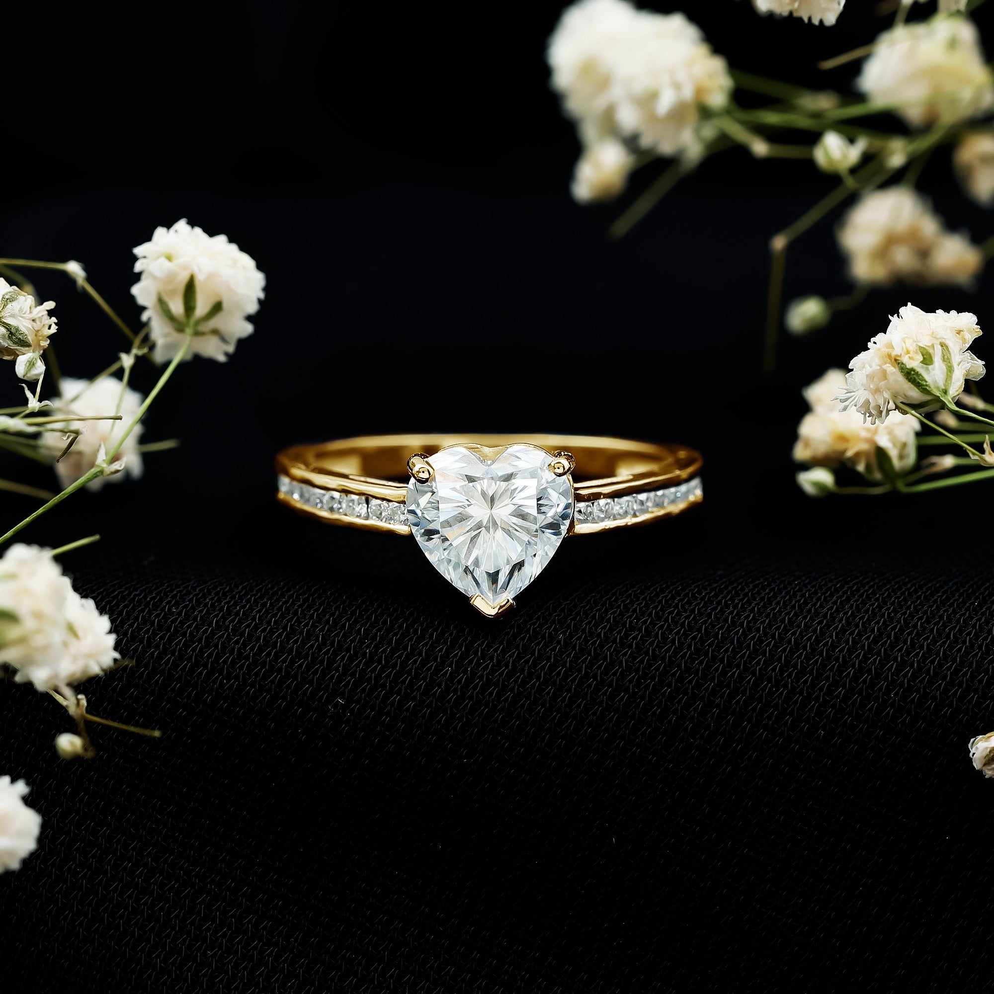 Rosec Jewels-IGI Certified 2 Carat Lab Grown Diamond Heart Engagement Ring for Women