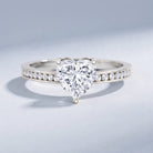 IGI Certified 1 Carat Heart Shaped Lab Grown Diamond Engagement Ring with Side Stones Lab - ( E-VS1 ) - Rosec Jewels