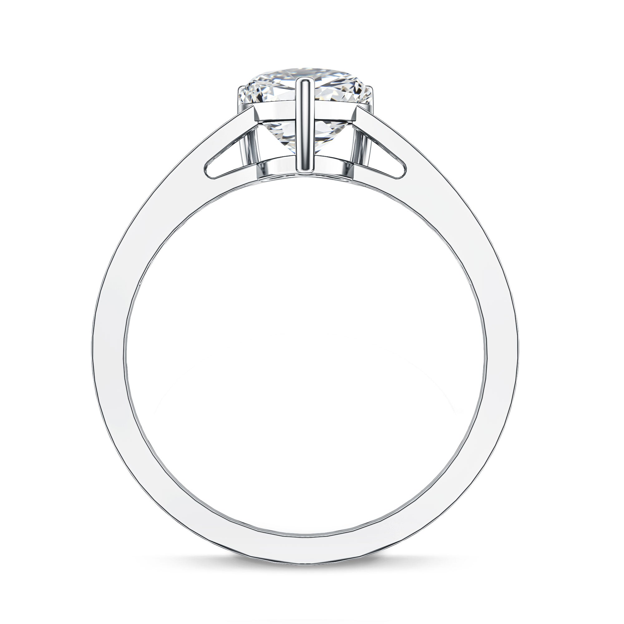 IGI Certified 1 Carat Heart Shaped Lab Grown Diamond Engagement Ring with Side Stones Lab - ( E-VS1 ) - Rosec Jewels