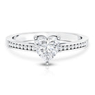 IGI Certified 1 Carat Heart Shaped Lab Grown Diamond Engagement Ring with Side Stones Lab - ( E-VS1 ) - Rosec Jewels