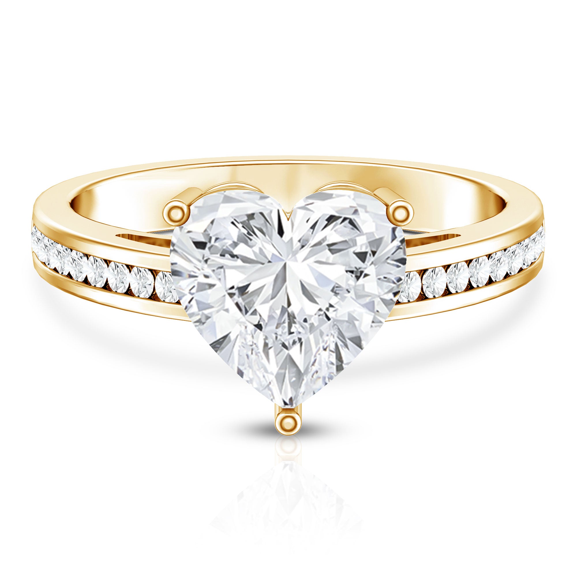 IGI Certified 3 Carat Lab Grown Diamond Heart Engagement Ring Lab - ( E-VS1 ) - Rosec Jewels