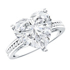 IGI Certified 5 Carat Lab Grown Diamond Heart Engagement Ring with Side Stones Lab - ( E-VS1 ) - Rosec Jewels