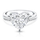 IGI Certified 5 Carat Lab Grown Diamond Heart Engagement Ring with Side Stones Lab - ( E-VS1 ) - Rosec Jewels