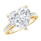 IGI Certified 5 Carat Lab Grown Diamond Heart Engagement Ring with Side Stones Lab - ( E-VS1 ) - Rosec Jewels