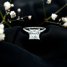 Lab Grown 4 Carat Diamond Princess Cut Engagement Ring with IGI Certificate Lab - ( E-VS1 ) - Rosec Jewels