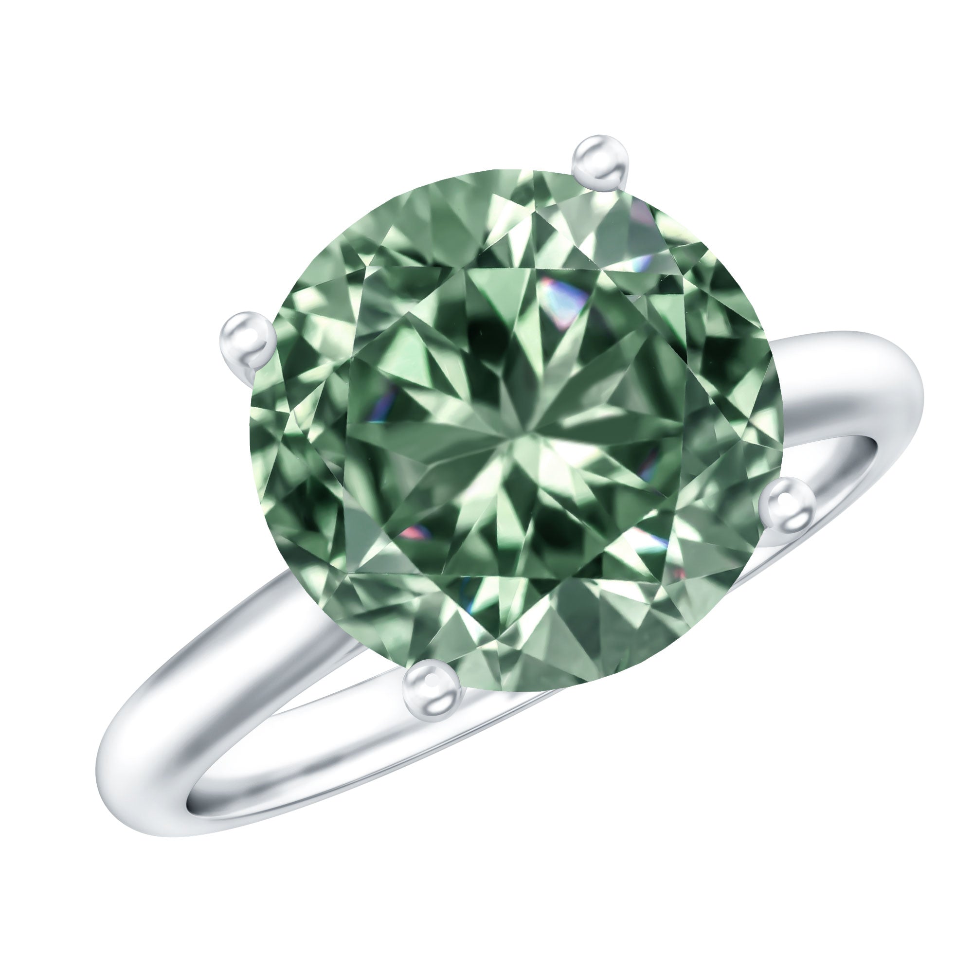 Rosec Jewels-IGI Certified Lab Green Diamond Big Engagement Ring 5 Carat