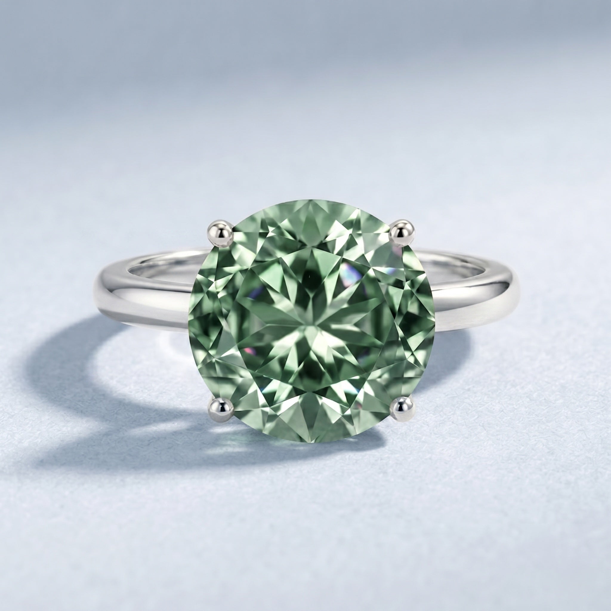 IGI Certified Huge Lab Grown Green Diamond Solitaire Engagement Ring 5 Carat VS1 - Rosec Jewels
