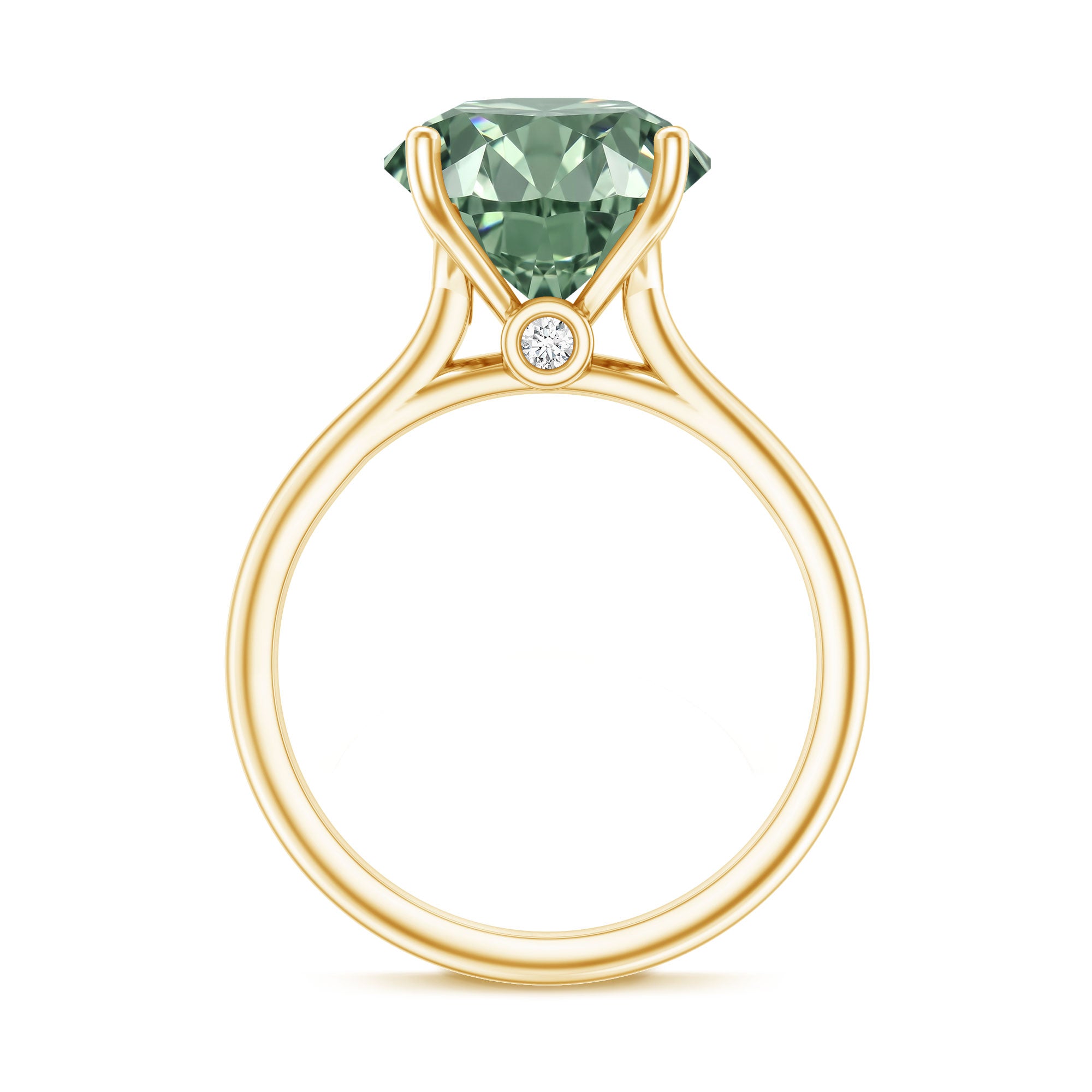 Rosec Jewels-IGI Certified Huge Lab Grown Green Diamond Solitaire Engagement Ring 5 Carat