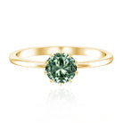 Rosec Jewels-1 Carat Lab Grown Green Diamond Lotus Basket Engagement Ring with IGI Certificate