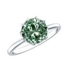 Rosec Jewels-Lotus Basket Set 2 Carat Lab Grown Green Diamond Engagement Ring IGI Certified