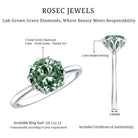 Rosec Jewels-Lotus Basket Set 2 Carat Lab Grown Green Diamond Engagement Ring IGI Certified