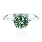 Rosec Jewels-IGI Certified 3 Carat Lab Grown Green Diamond Solitaire Engagement Ring in Lotus Basket Setting